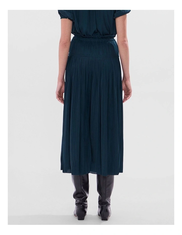 Karu Pleated Midi Skirt in Deep Forest image 3