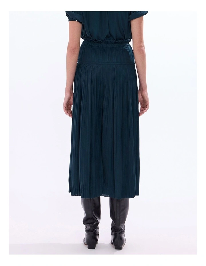 Karu Pleated Midi Skirt in Deep Forest image 3