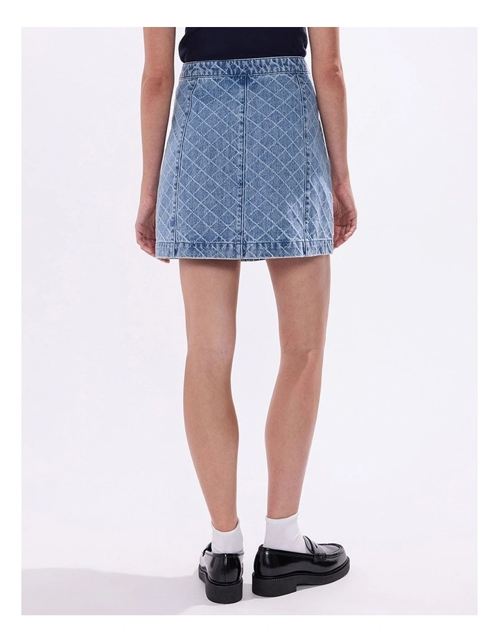 Sally Denim Mini Skirt in Light Blue image 4