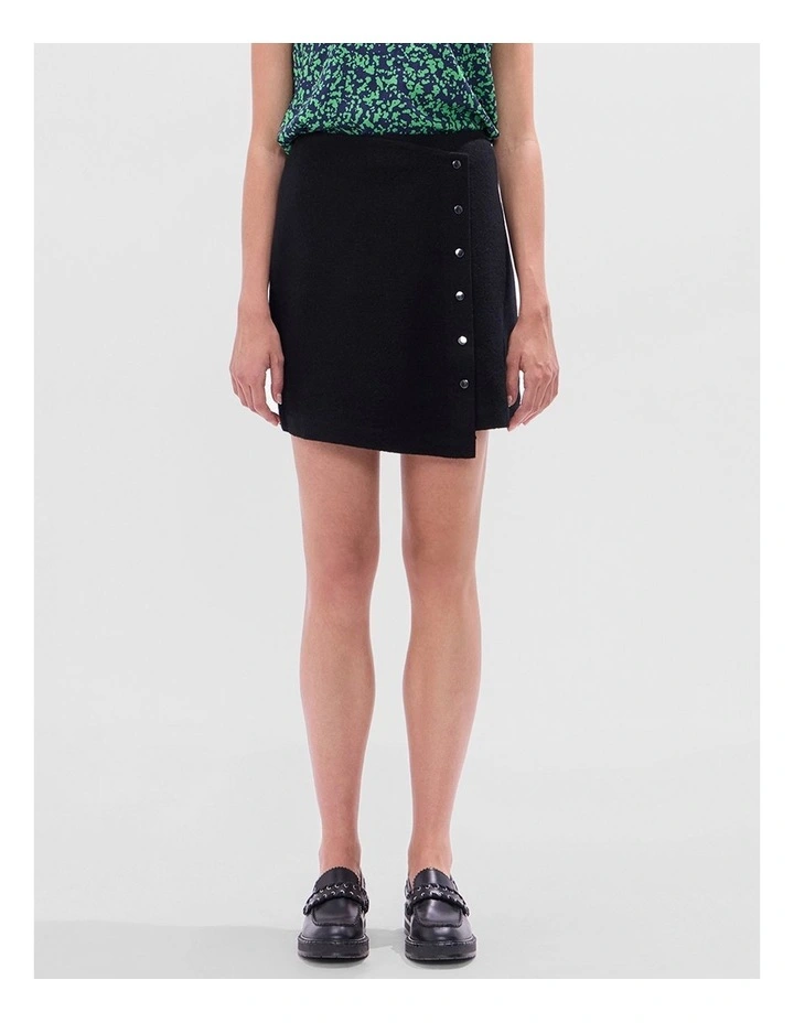 Fiadh Felted Wool Mini Skirt in Black image 1