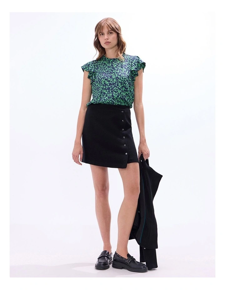 Fiadh Felted Wool Mini Skirt in Black image 1