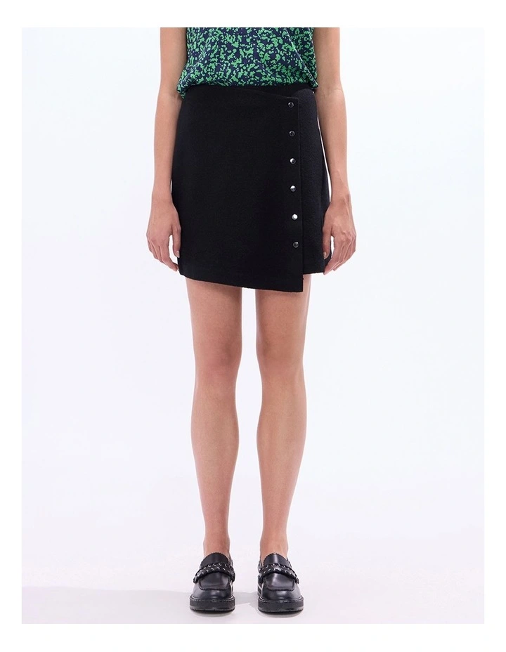 Fiadh Felted Wool Mini Skirt in Black image 2