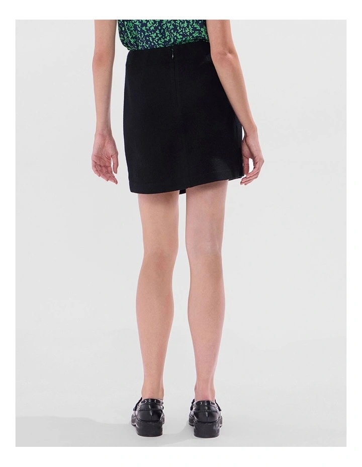Fiadh Felted Wool Mini Skirt in Black image 3