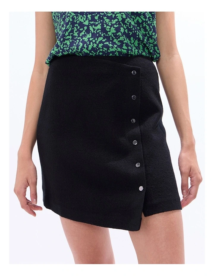 Fiadh Felted Wool Mini Skirt in Black image 3