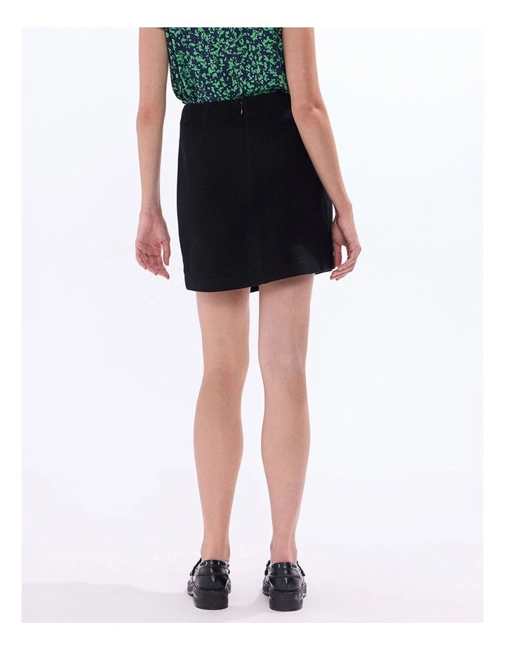 Fiadh Felted Wool Mini Skirt in Black image 4