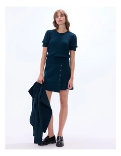 Fiadh Felted Wool Mini Skirt in Deep Forest