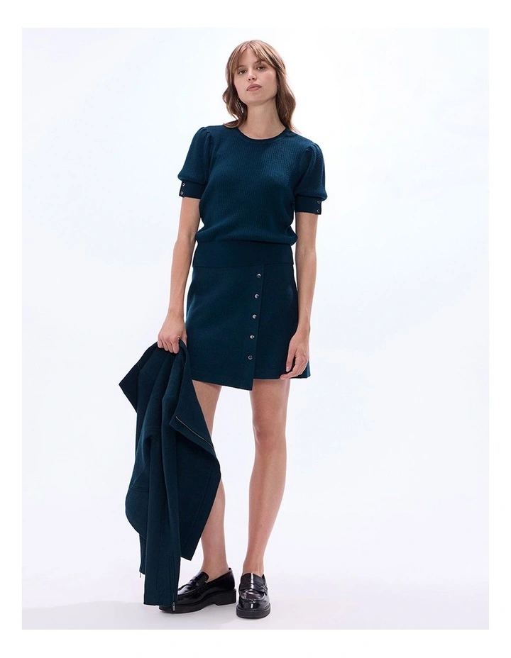 Fiadh Felted Wool Mini Skirt in Deep Forest image 1