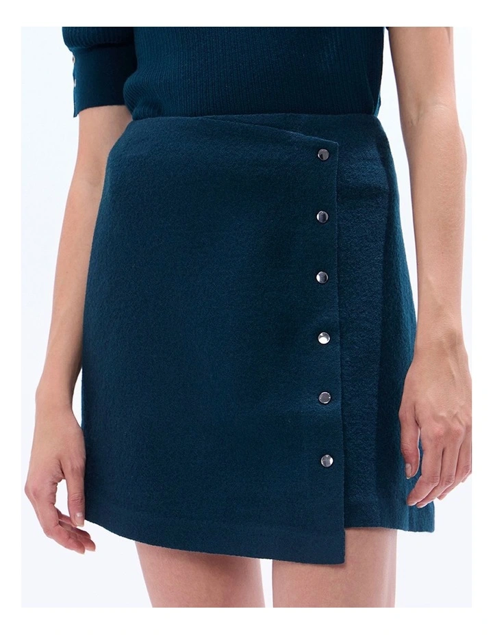 Fiadh Felted Wool Mini Skirt in Deep Forest image 3