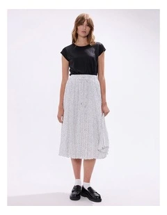 Empire Of Spots Midi Skirt in White Multi