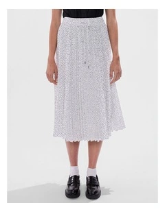 Empire Of Spots Midi Skirt in White Multi