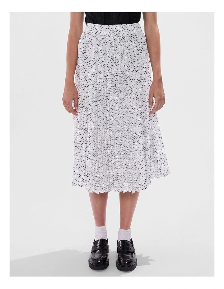 Empire Of Spots Midi Skirt in White Multi image 1