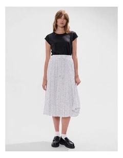 Empire Of Spots Midi Skirt in White Multi