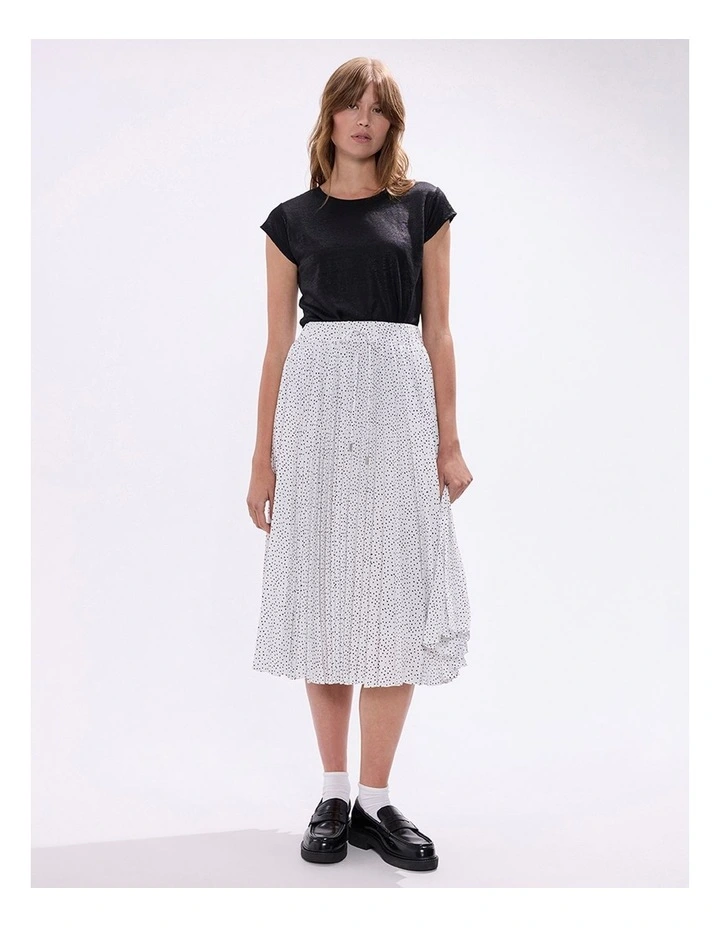 Empire Of Spots Midi Skirt in White Multi image 1