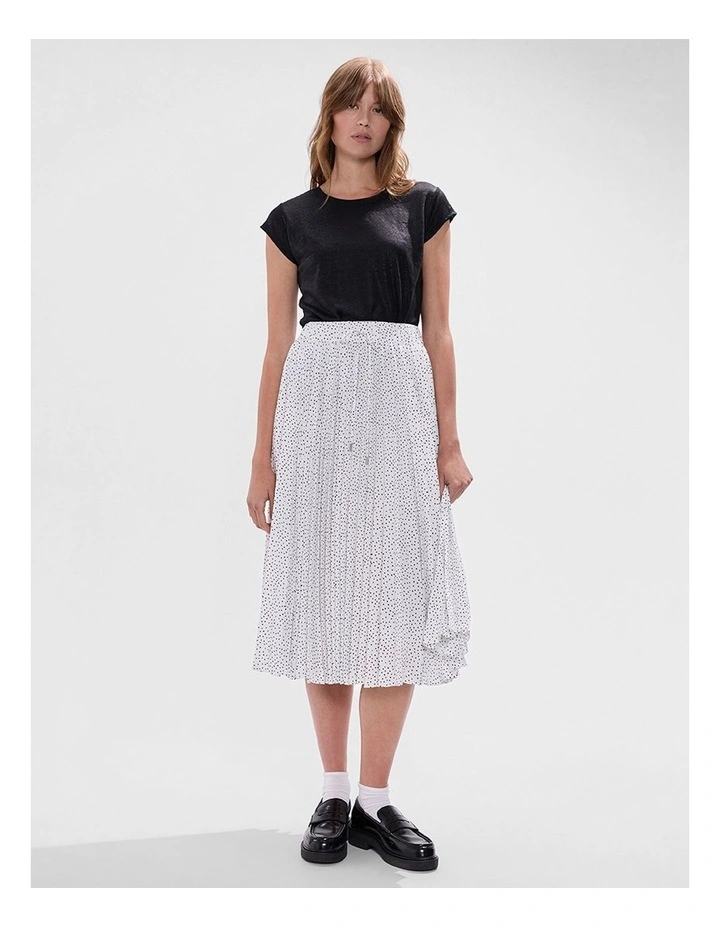 Empire Of Spots Midi Skirt in White Multi image 2