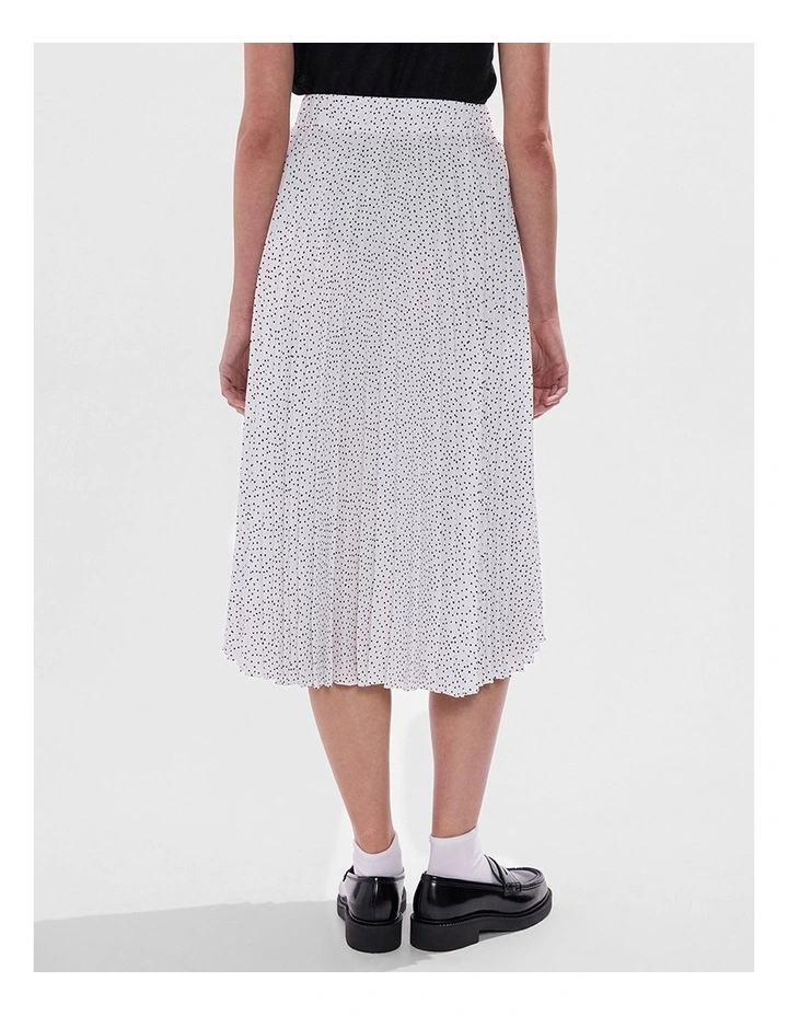 Empire Of Spots Midi Skirt in White Multi image 3