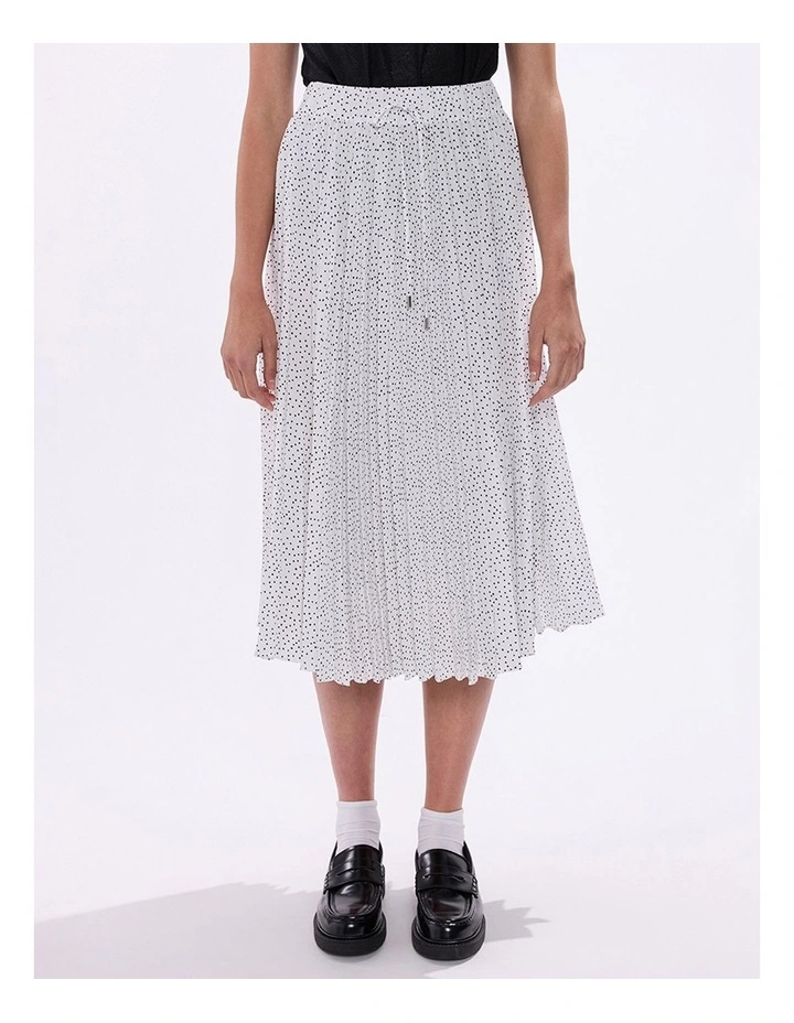 Empire Of Spots Midi Skirt in White Multi image 3