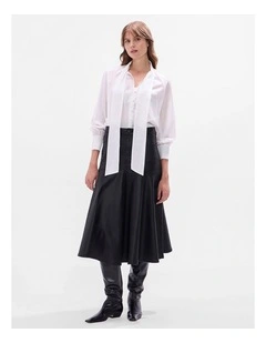 Cosmic Coated Denim Skirt in Black