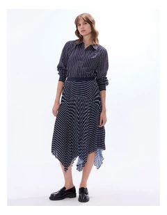 Starlight Stripe Skirt in Midnight Stripe