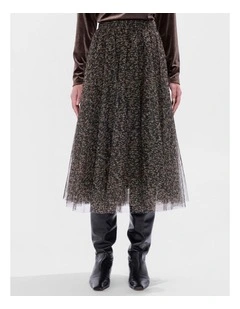 Wild About You Tulle Skirt in Brown Multi