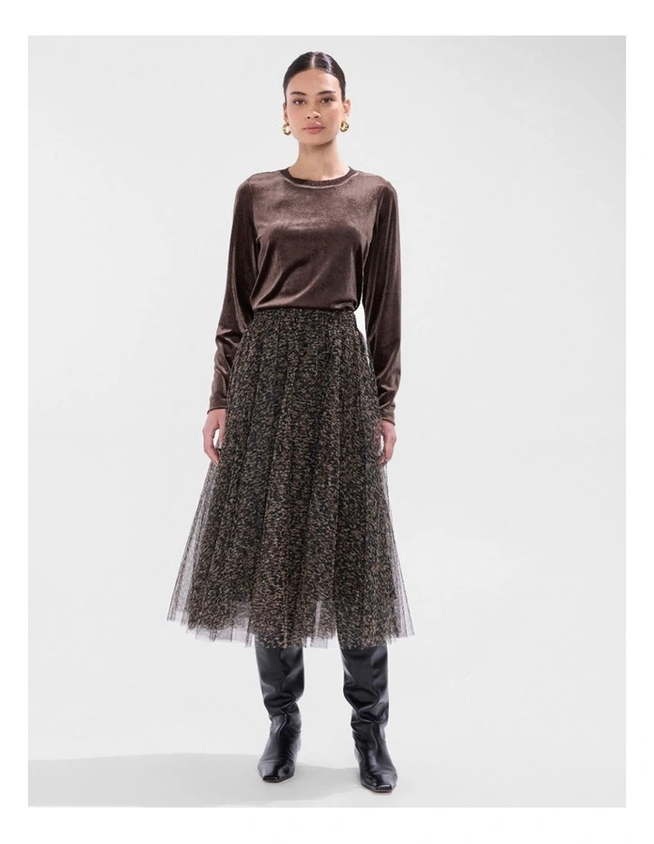 Wild About You Tulle Skirt in Brown Multi image 2