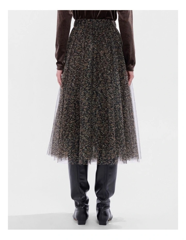 Wild About You Tulle Skirt in Brown Multi image 3