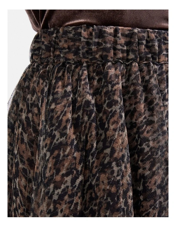 Wild About You Tulle Skirt in Brown Multi image 4