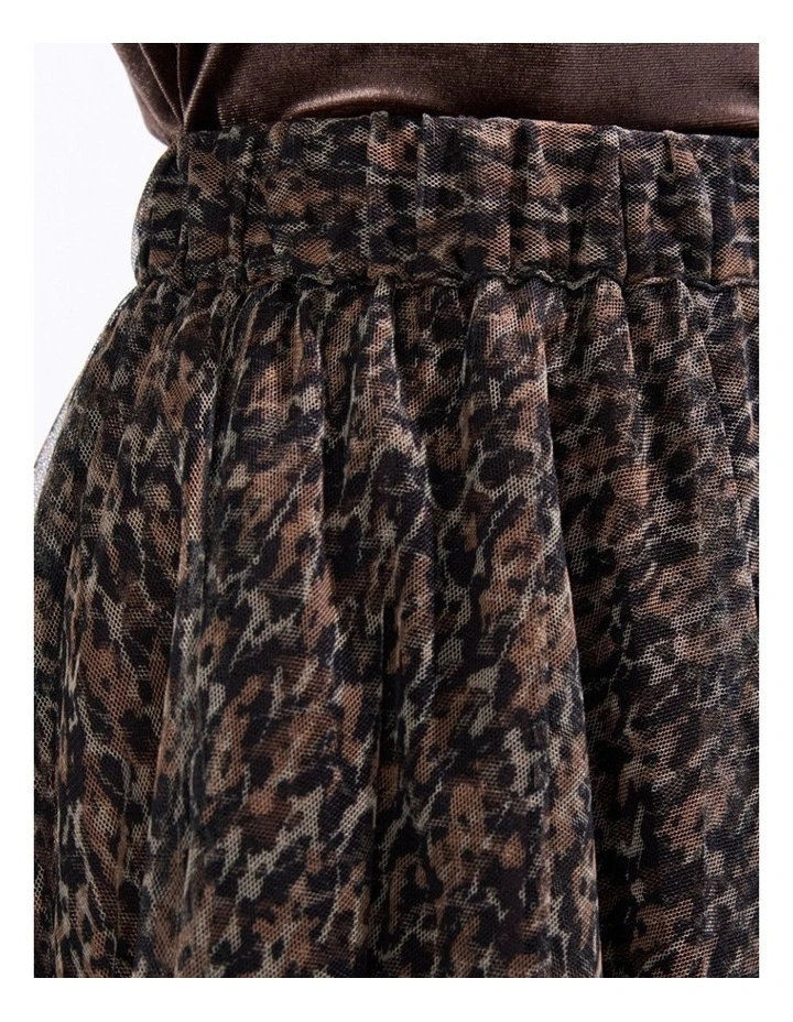 Wild About You Tulle Skirt in Brown Multi image 4