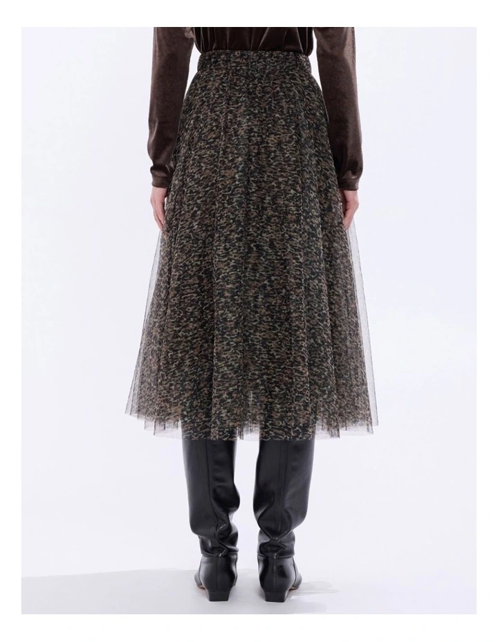 Wild About You Tulle Skirt in Brown Multi image 6