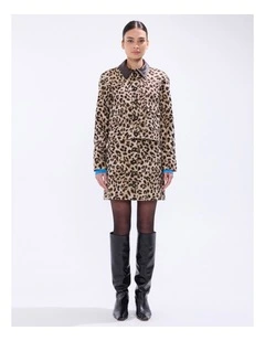 Damon Jacquard Skirt in Brown Multi