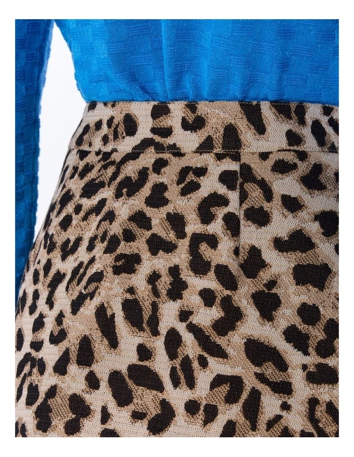 Damon Jacquard Skirt in Brown Multi image 3