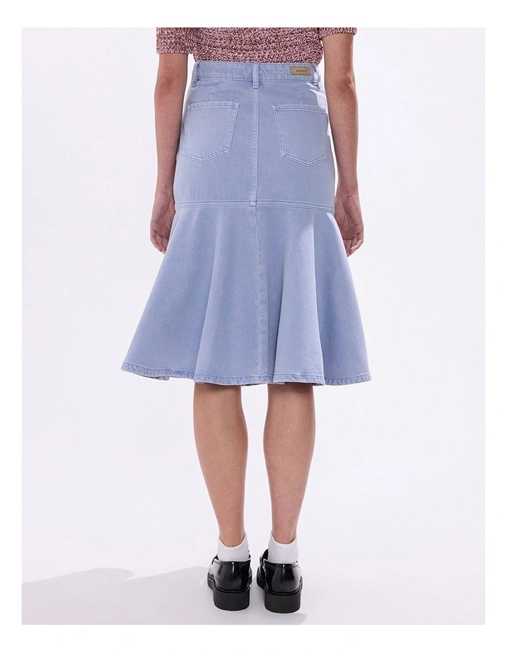 Gracie Denim Midi Skirt in Pearl Blue image 4