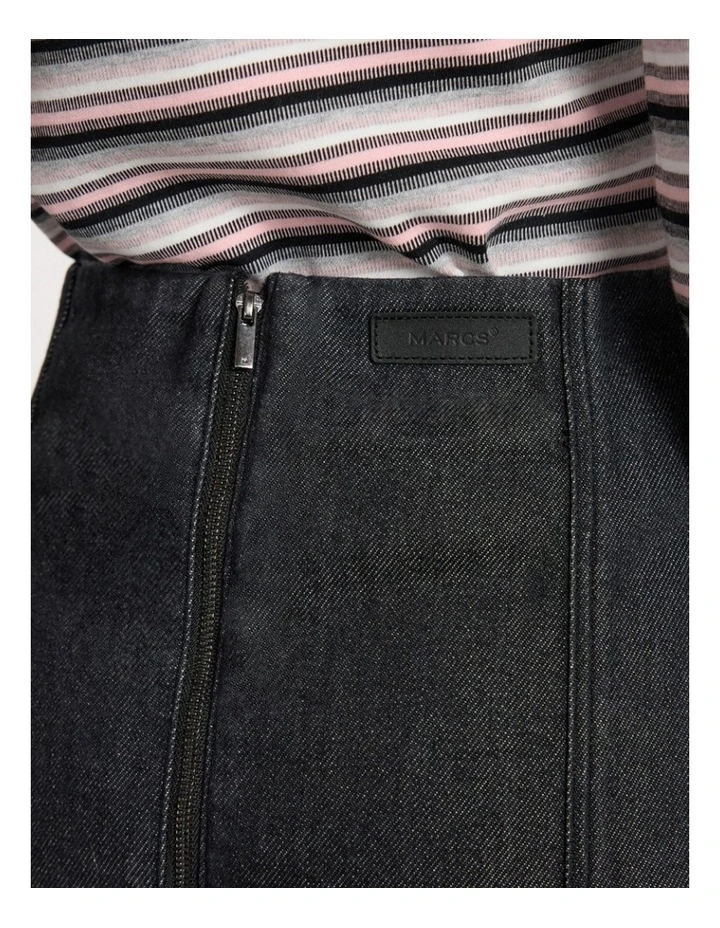 Venice Denim Mini Skirt in Washed Black image 4