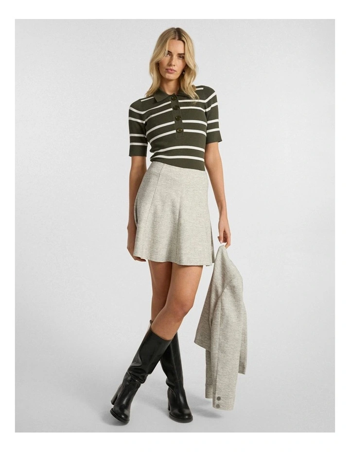 So Little Time Tweed Skirt in Ivory Multi image 2
