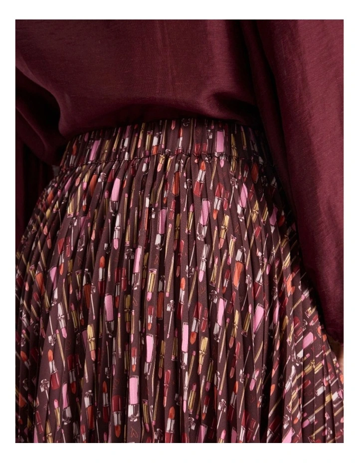Our Lips Are Sealed Skirt in Red Multi image 3