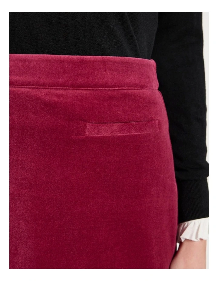 Nala Velvet Mini Skirt in Berry image 3