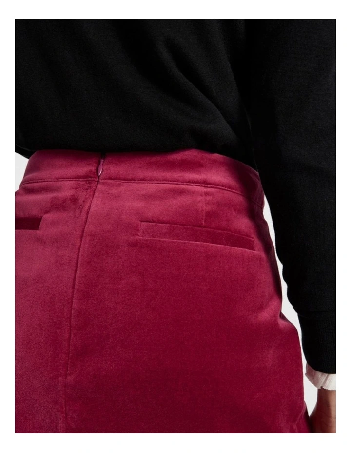 Nala Velvet Mini Skirt in Berry image 5