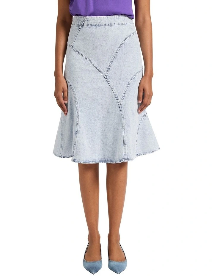 Madison Denim Midi Skirt in Hawaiian Blue image 4