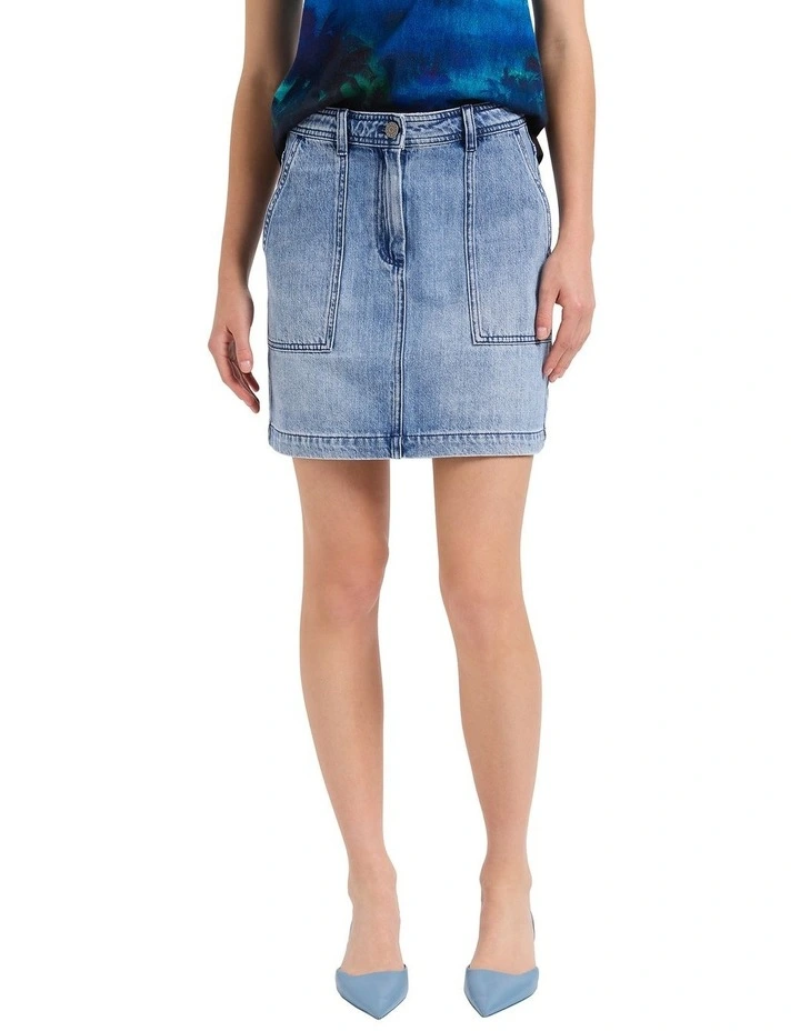 Belfort Denim Mini Skirt in Bari image 3