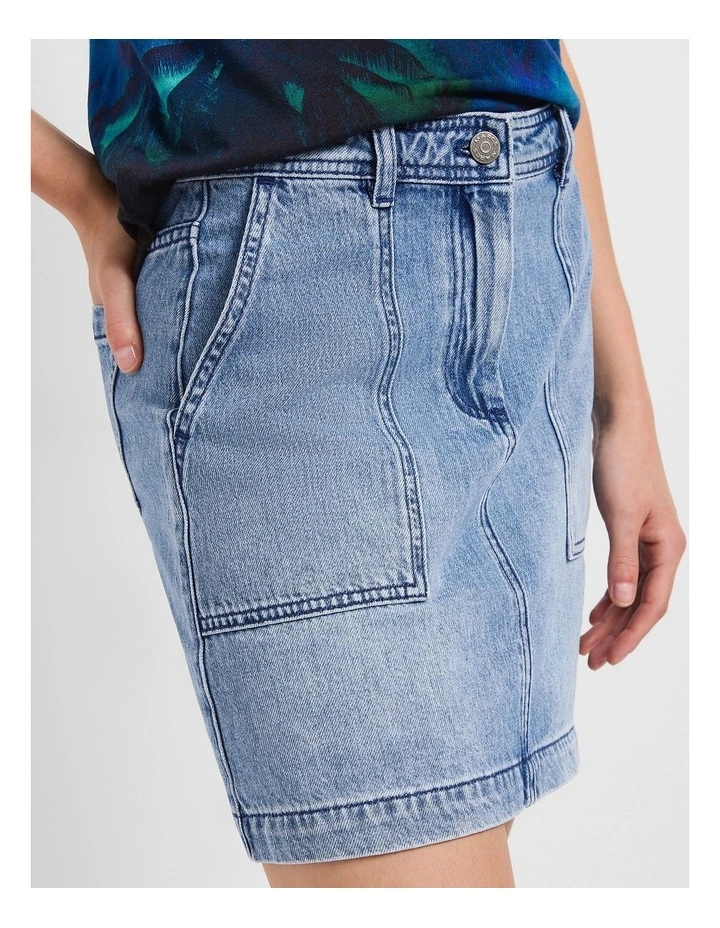 Belfort Denim Mini Skirt in Bari image 4