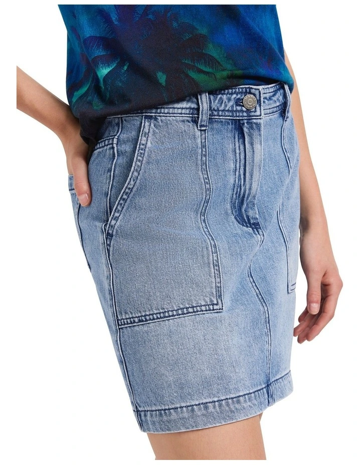 Belfort Denim Mini Skirt in Bari image 4
