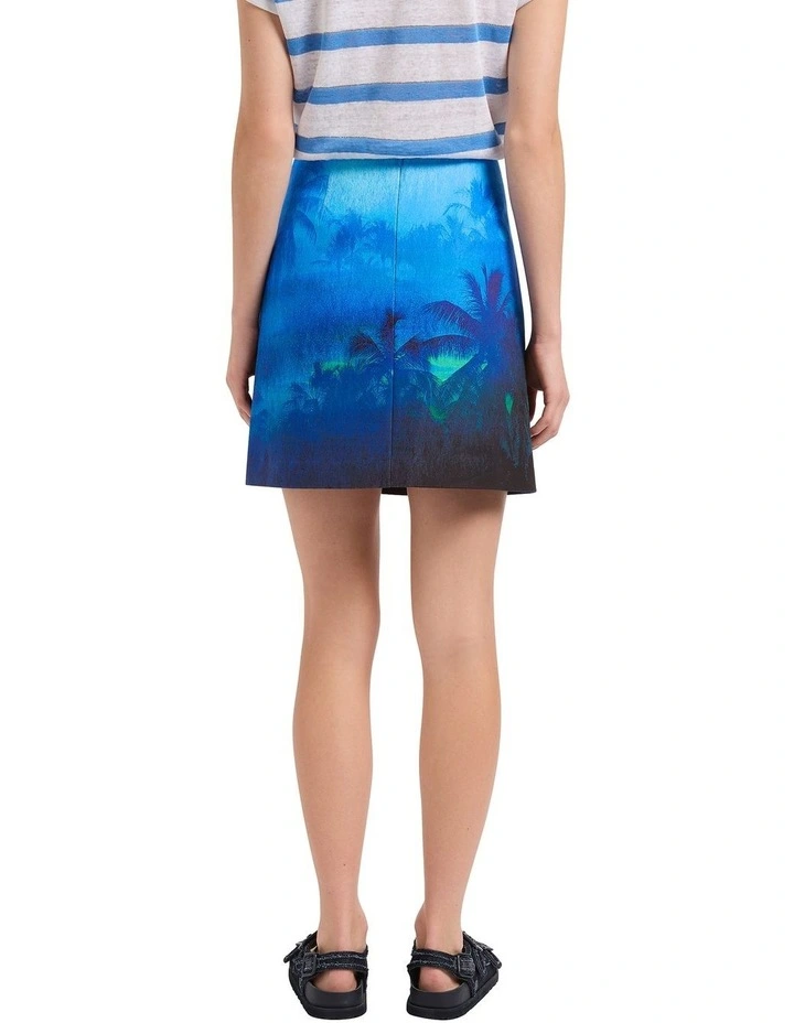 Fronds Forever Mini Skirt in Blue Multi image 2