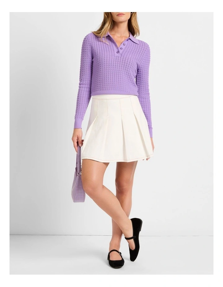 It Takes Two Denim Skirt in White image 1