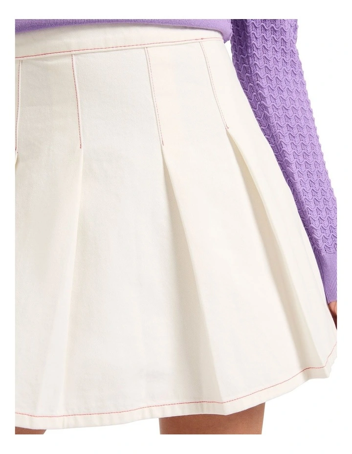 It Takes Two Denim Skirt in White image 2