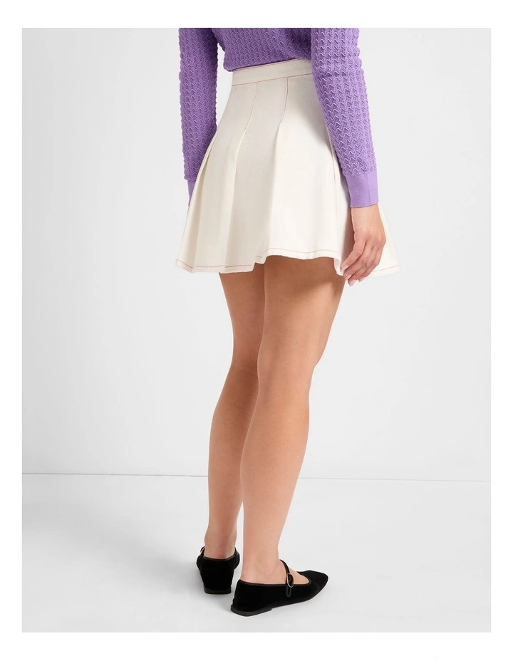 It Takes Two Denim Skirt in White image 3