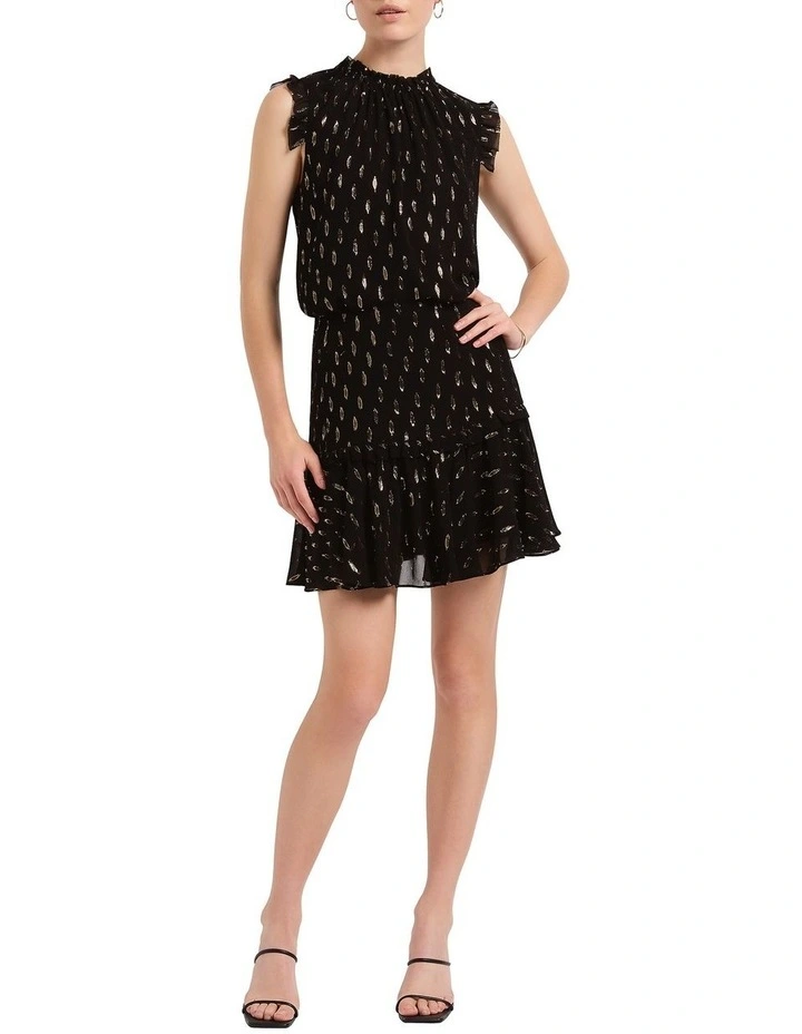 Midnight in Sicily Mini Skirt in Black/Gold image 3