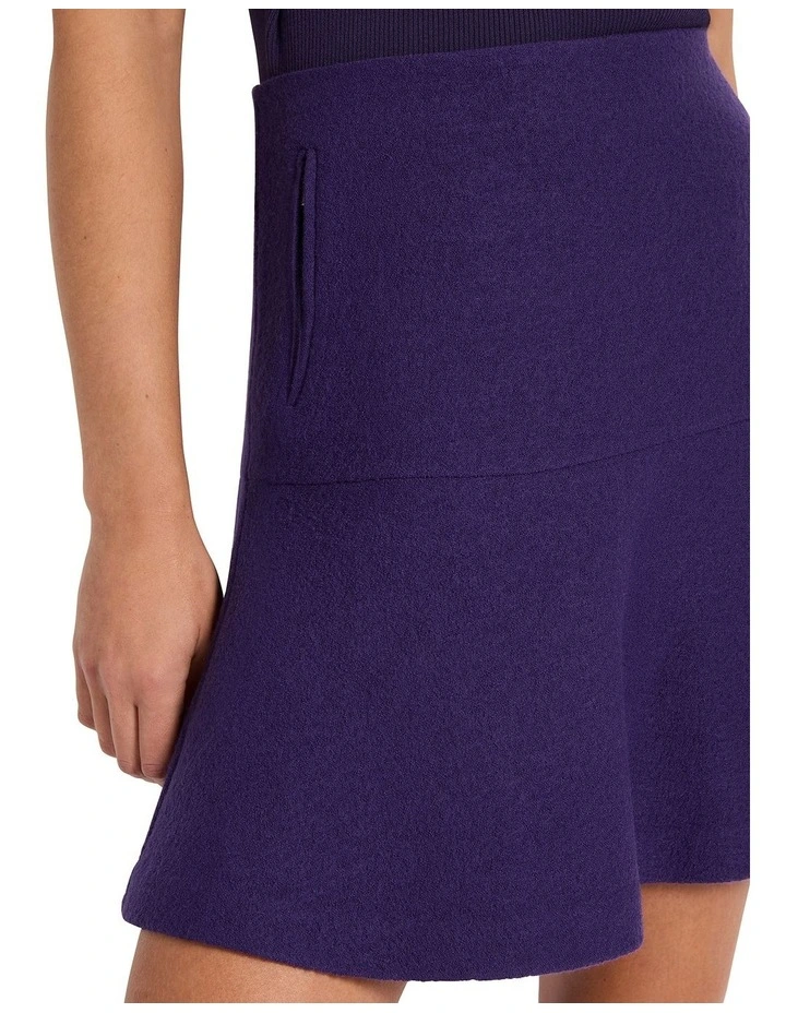 Neptune Felted Wool Mini Skirt in Nightshade image 2