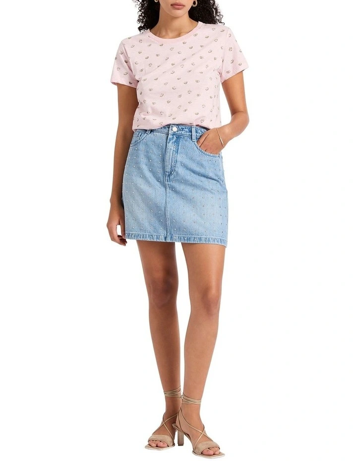 Florence Studded Mini Skirt in Ice Water image 1