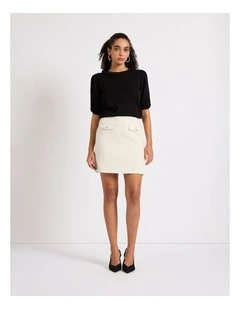Bound To You Mini Skirt in Cream