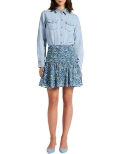 Blue You Remember Mini Skirt in Blue Multi