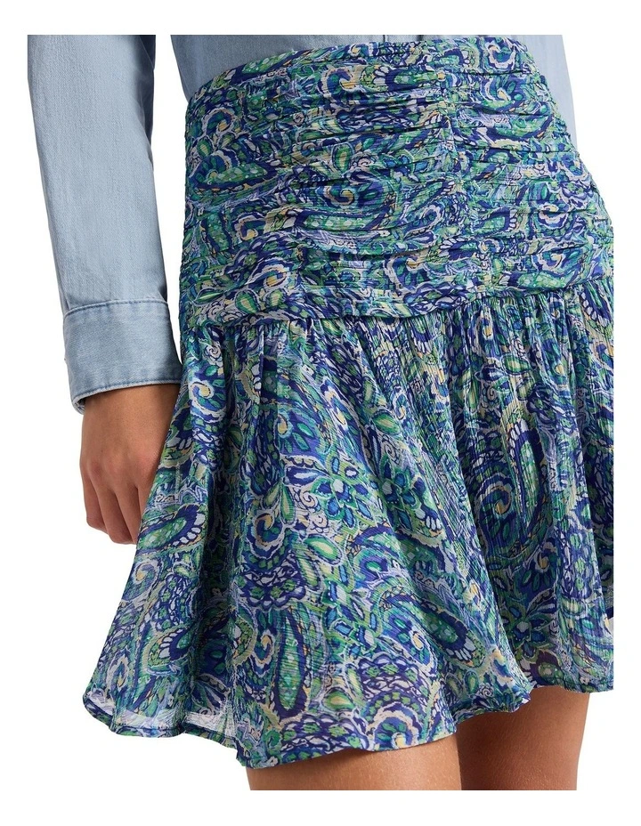 Blue You Remember Mini Skirt in Blue Multi image 3